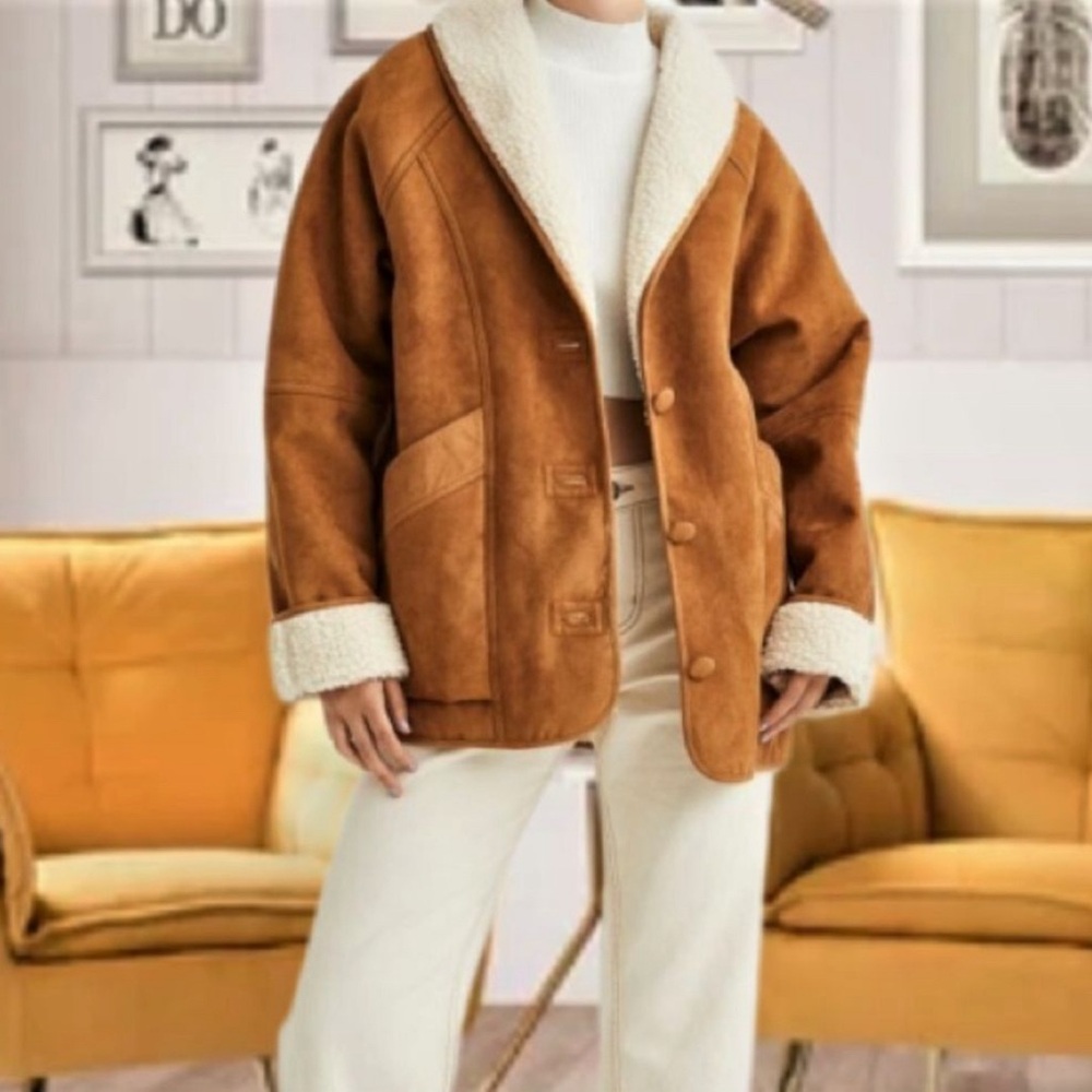 H&M Fleece-Lined Faux Shearling Jacket